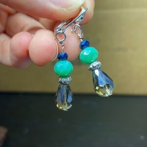 OOAK Handmade Dangle Lever Back Earrings